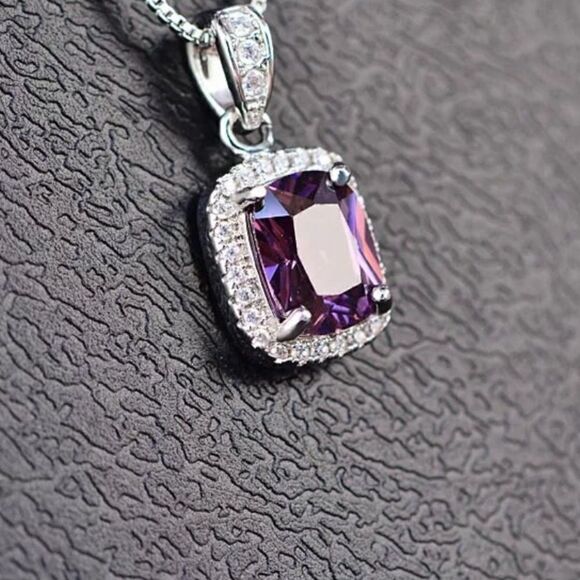 The Amethyst Classic Stunner pendant necklace in 925 and cubic zirconia - Picture 1 of 9